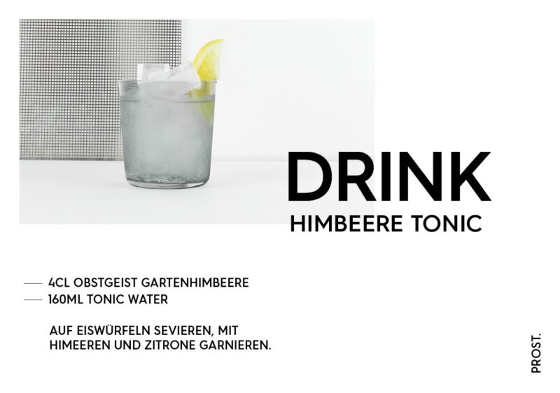 Himbeere Tonic Drink – STILVOL. Drinks und Cocktails aus Schnaps und Likör