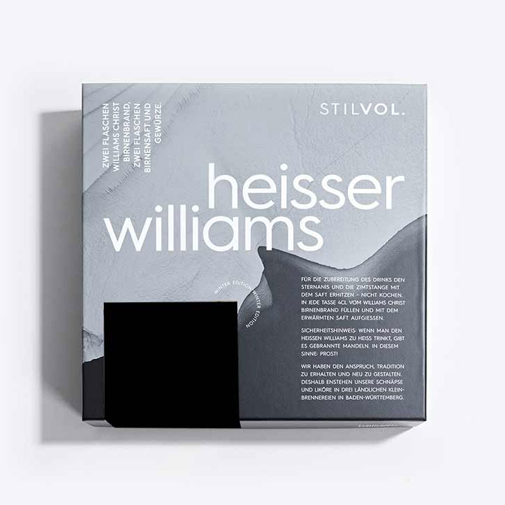 Weihnachtsgeschenk mit Logo: STILVOL. Geschenkbox Heisser Williams